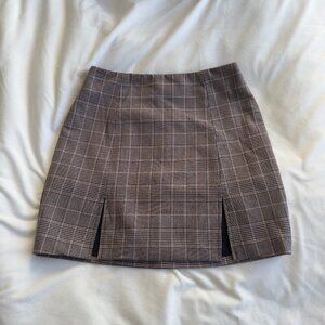 Aritzia Sunday Best Plaid Double Slit Mini Skirt Size 0
